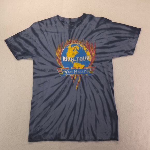 Van Halen Band Crew Neck Short Sleeve Graphic T-Shirt Adult Mens Size S Blue - Picture 2 of 9